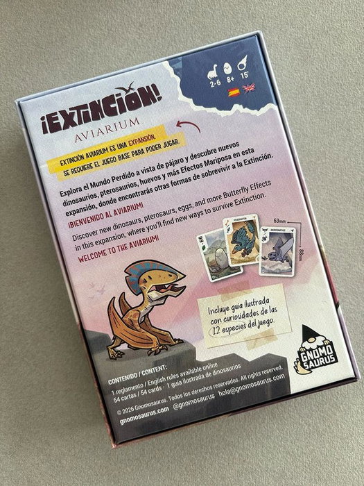 Tranjis Games Expansión Extinción: Avarium - Jeu de société en espagnol | 54 cartes, pterosaures & mécaniques aériennes