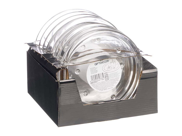 GIFTDECOR PORTAVELAS GRANDE REDONDO CRISTAL