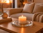 GIFTDECOR PORTAVELAS GRANDE REDONDO CRISTAL