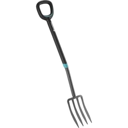 GARDENA 17013-20 Fourche à bêcher ErgoLine - Manche en frêne avec revêtement souple et poignée D ergonomique - Dents en acier trempé - Garantie 25 ans