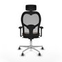 Piqueras y Crespo Chaise de Bureau avec Appui-tête 3D086G2 Gris Brun foncé