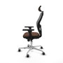 Piqueras y Crespo Chaise de Bureau avec Appui-tête 3D086G2 Gris Brun foncé