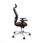 Piqueras y Crespo Chaise de Bureau avec Appui-tête 3D086G2 Gris Brun foncé