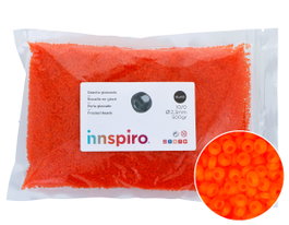 Innspiro Perles de rocaille en verre rond glacé orange 2,3 mm 500 g