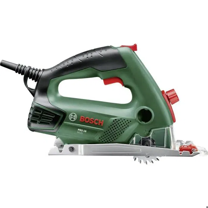 Bosch Scie circulaire plongeante PKS16 Multi 400W - Vitesse 6400 tr/min - Profondeur de coupe 16 mm - Livrée avec 3 lames