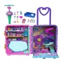 Polly Pocket - Coffret Valise Surprise Pollyville HKV43 avec 4 Figurines, Véhicule et Accessoires - Jeu Voyage pour Enfants dès 4 Ans