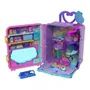 Polly Pocket - Coffret Valise Surprise Pollyville HKV43 avec 4 Figurines, Véhicule et Accessoires - Jeu Voyage pour Enfants dès 4 Ans