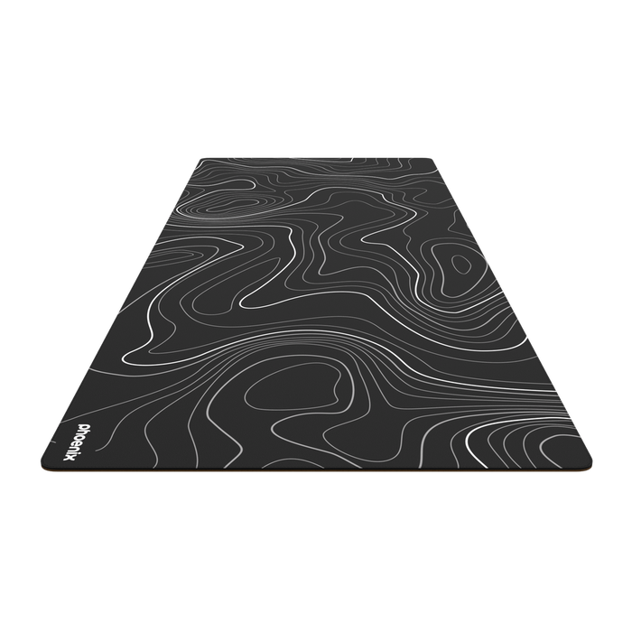 Phoenix technologies Alfombrilla Stratos Tapis de souris grand format 90x40 cm, surface cuir PU, base liège, design topographique