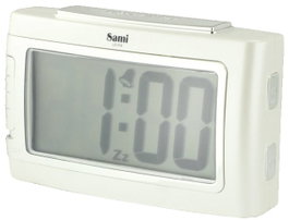 SAMI Réveil numérique LCD chiffres XL lumière verte, noir