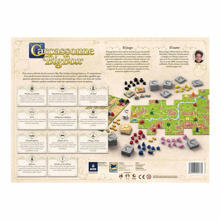 Devir Jeu de Société Carcassonne Big Box avec 11 Extensions
