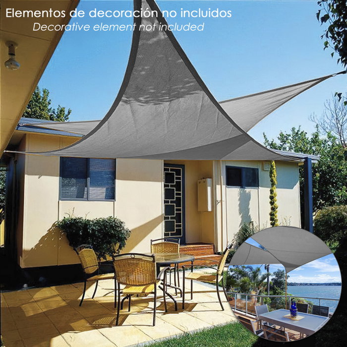 SATURNIA Voile d'ombrage triangulaire grise 5,0 x 5,0 m