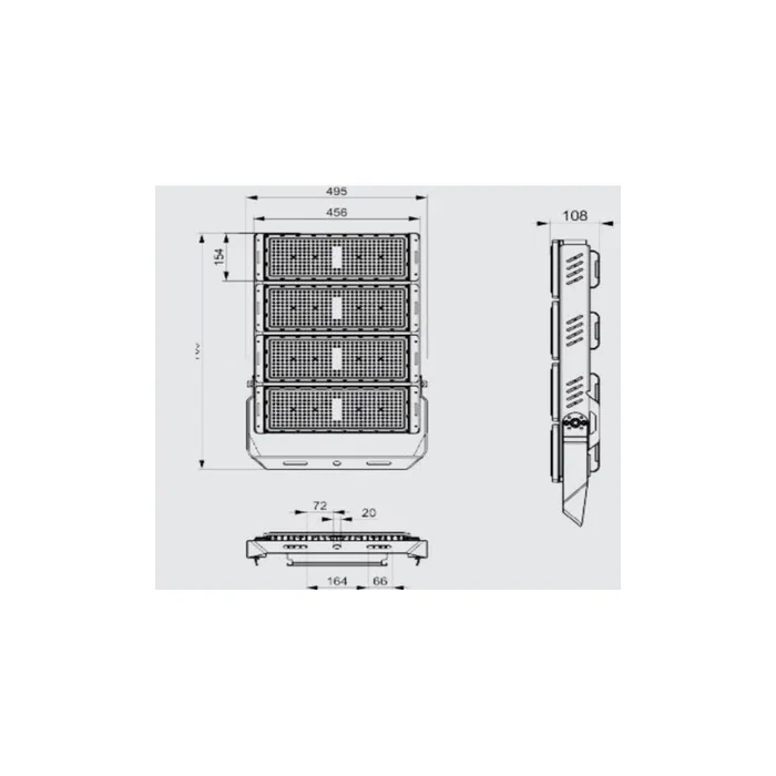 BX3 Light Projecteur LED Stadium 1000W 150000Lm Philips 3030 Blanc froid