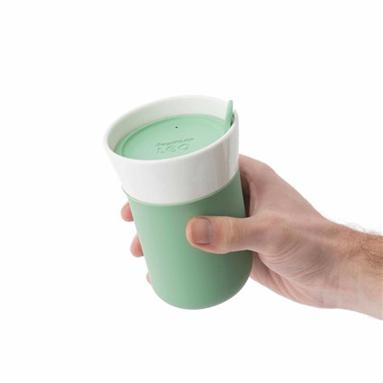 Berghoff Tasse de voyage en porcelaine 0,33 L - Adapter aux machines à café et aux supports voiture
