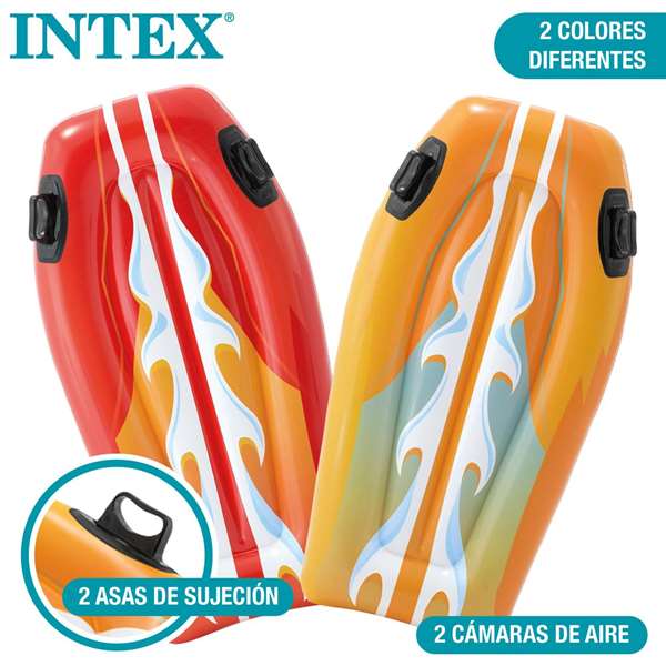 Intex Joy Rider - Planche de surf gonflable avec poignées - 112x62 cm - Modèles assortis