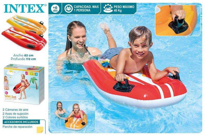 Intex Joy Rider - Planche de surf gonflable avec poignées - 112x62 cm - Modèles assortis