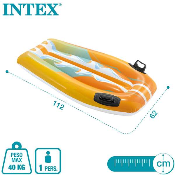 Intex Joy Rider - Planche de surf gonflable avec poignées - 112x62 cm - Modèles assortis