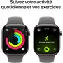 Apple Watch Series 11 GPS + Cellular 46mm - Boîtier Natural Titanium - Bracelet Sport Band Stone Grey Taille M/L