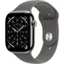 Apple Watch Series 11 GPS + Cellular 46mm - Boîtier Natural Titanium - Bracelet Sport Band Stone Grey Taille M/L