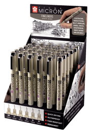 Sakura Pigma Micron Expositor 36 feutres noirs