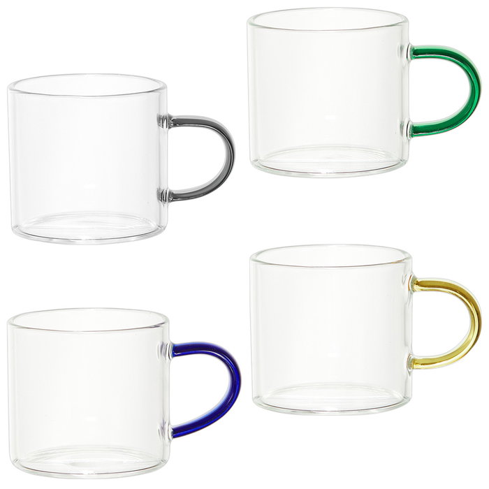 Home Deco Factory Tasse Espresso avec Anse, 80 ml, Couleurs Assorties