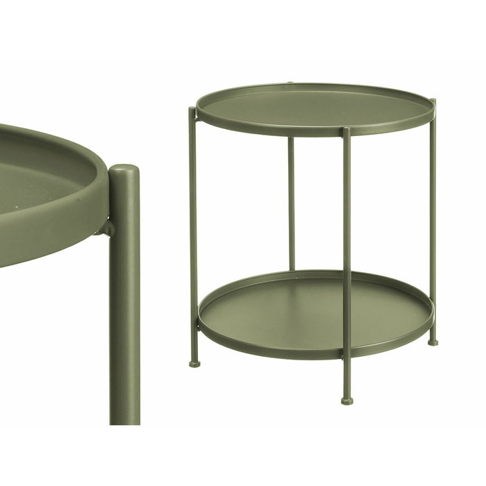GIFTDECOR Table Auxiliaire Ronde Double Verte