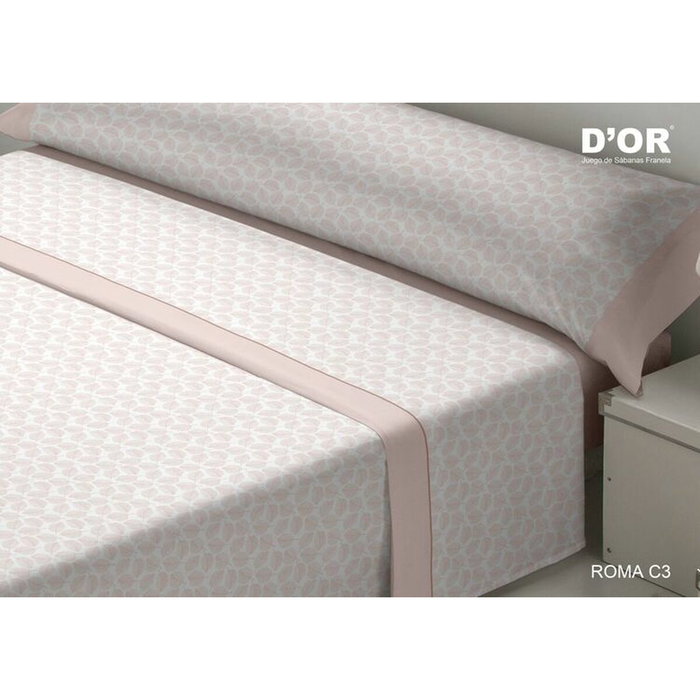 Jeu de draps D'Or ROMA Rose Gran lit 2 persones Franela Jeu de draps D'Or ROMA Rose Gran lit 2 persones Franela