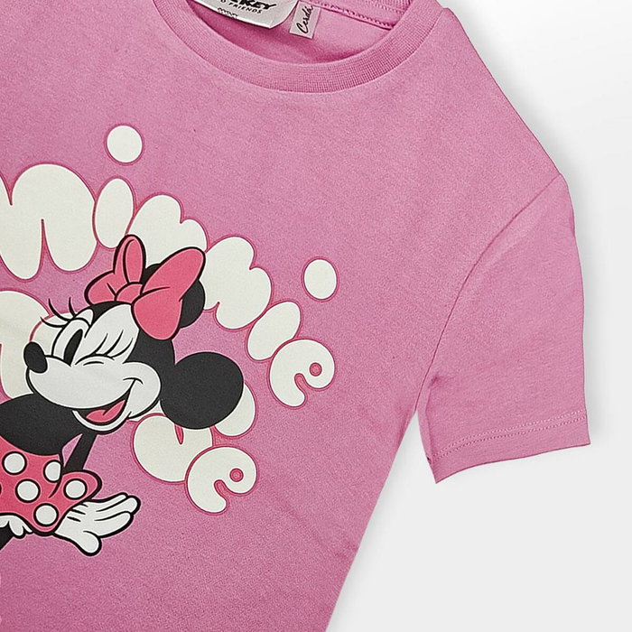 Cerdá Pyjama Court pour Enfant Fille 5 Ans Single Jersey Motif Minnie Rose