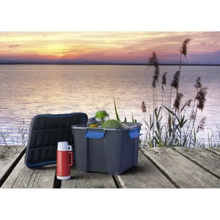 KIS Scuba Box M - Boîte de rangement étanche 45 litres, cadenassable, noir - 49,5 x 39 x 34 cm