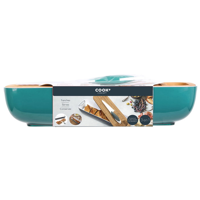 Cook Concept Panera 3-en-1 avec planche en bambou et couteau Cook Concept Panera 3-en-1 avec planche en bambou et couteau