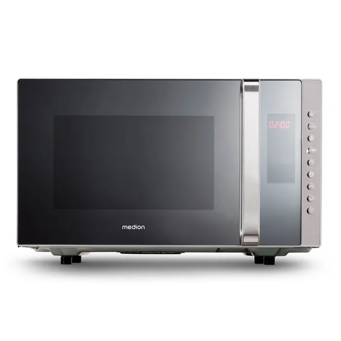 Medion MD17495 Micro-ondes Combiné 23L Argent 800W 1200W Grill Chaleur Tournante 10 Programmes