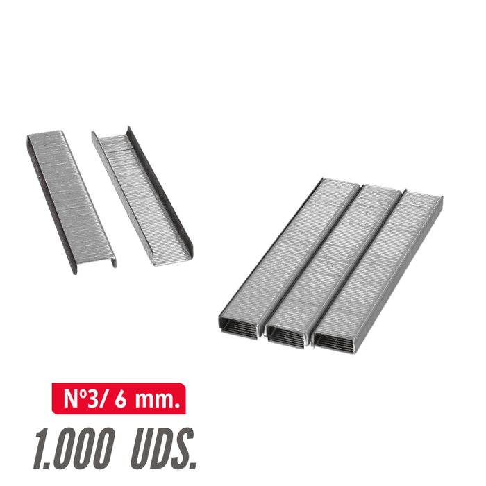 WOLFPACK LINEA PROFESIONAL Agrafes Nº 3, Hauteur 6 mm (1 000 unités)