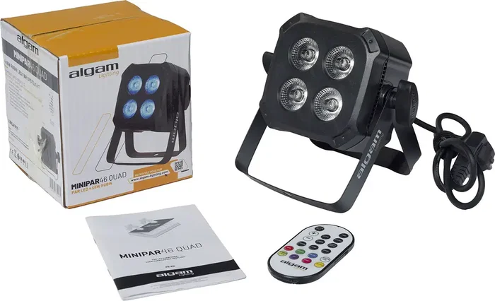 ALGAMLIGHT Mini Par Led 4x6W RGBW pour Fête et Événement avec Fonctions DMX et Musical