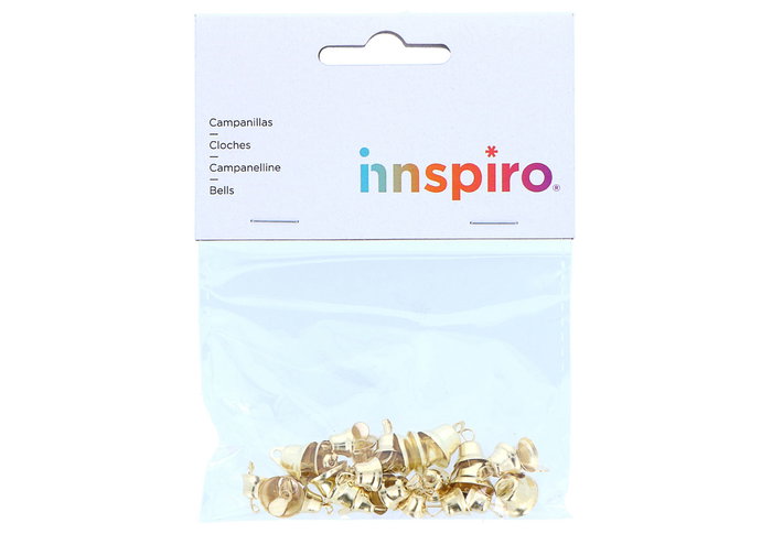 Innspiro Lot de 30 clochettes métalliques couleur or (8mm, 10mm, 12mm) Innspiro Lot de 30 clochettes métalliques couleur or (8mm, 10mm, 12mm)
