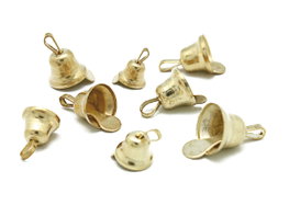 Innspiro Lot de 30 clochettes métalliques couleur or (8mm, 10mm, 12mm)