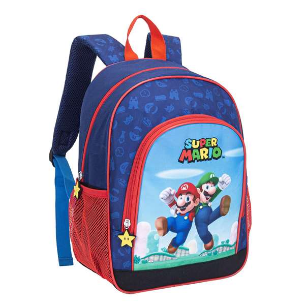 Toybags Sac à Dos Super Mario avec Poches Latérales, Intérieur Forré Personnalisé, 32 x 25.5 x 11 cm