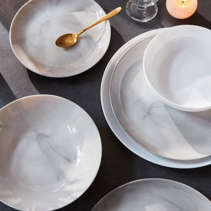 Vajilla Opal Diwali Granit Marb Luminarc 18 Piezas - 6 Personas