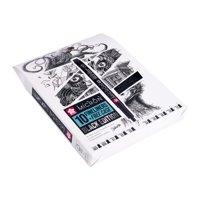 Sakura Pigma Micron Negro Edition - Set de 10 tailles, Noir