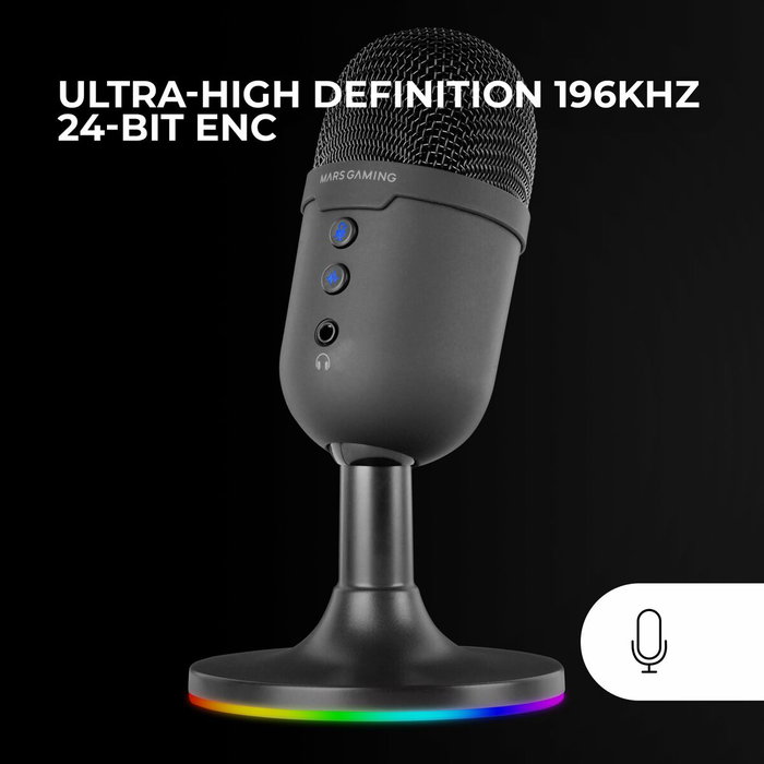 Microphone Mars Gaming ARGB Noir