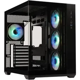 Bitfenix AL118 - Boitier PC Cube Panoramique Noir - Compatible ATX, Micro ATX, Mini-ITX - 4 Ventilateurs A-RGB, Ports Type-C & USB 3.0, 2 Panneaux Verre Trempé