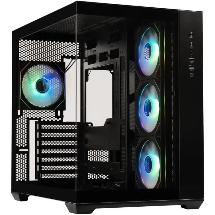 Bitfenix AL118 - Boitier PC Cube Panoramique Noir - Compatible ATX, Micro ATX, Mini-ITX - 4 Ventilateurs A-RGB, Ports Type-C & USB 3.0, 2 Panneaux Verre Trempé Bitfenix AL118 - Boitier PC Cube Panoramique Noir - Compatible ATX, Micro ATX, Mini-ITX - 4 Ventilateurs A-RGB, Ports Type-C & USB 3.0, 2 Panneaux Verre Trempé