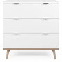 Göteborg Commode 3 tiroirs - Blanc et chêne sonoma
