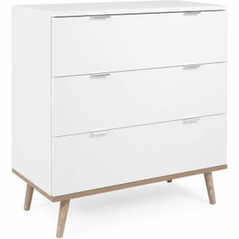 Göteborg Commode 3 tiroirs - Blanc et chêne sonoma