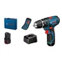 Bosch Professional Perceuse-visseuse à percussion sans fil GSB 12V-15 avec 10 accessoires, 2 batteries 2,0Ah et coffret - Diamètre de perçage 19 mm, 1300 tr/min