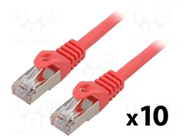 LANBERG Cordon de raccordement Cat 6 F/UTP rouge 0,25m RJ45