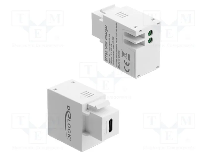 DELOCK Module USB Keystone USB C socket 2pin blanc DELOCK Module USB Keystone USB C socket 2pin blanc