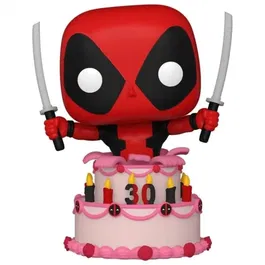 Funko Pop! Marvel - Figurine Deadpool in Cake, Tête Oscillante, Édition 30e Anniversaire, Figurine de Collection 776