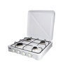 EDM Table de cuisson gaz émaillée 4 feux 57 x 52 x 7,5 cm Blanc