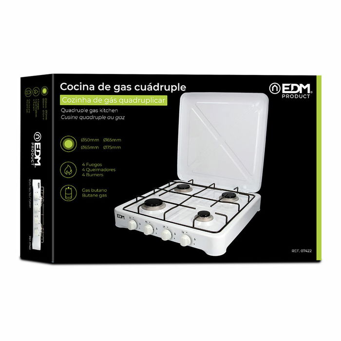 Cuisinière à Gaz EDM 07422 Blanc 1500 W