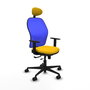 Piqueras y Crespo Chaise de Bureau Jorquera Jaune et Bleu