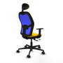 Piqueras y Crespo Chaise de Bureau Jorquera Jaune et Bleu